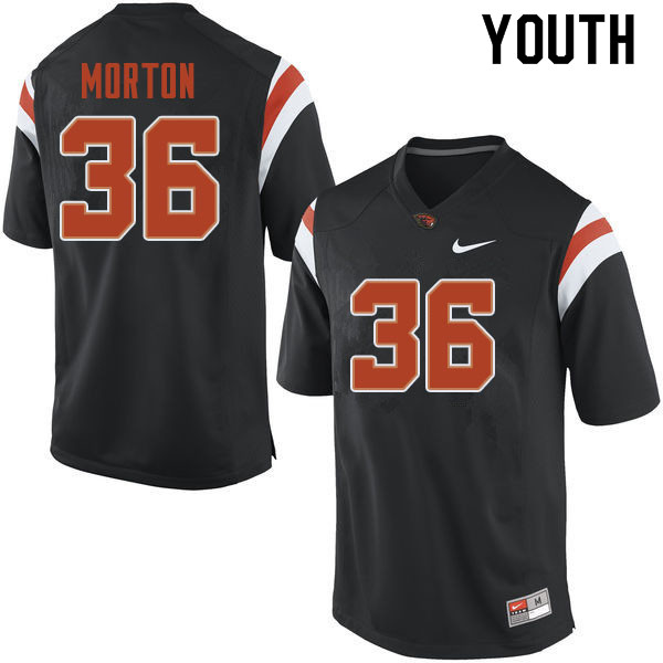 Youth #36 Connor Morton Oregon State Beavers College Football Jerseys Sale-Black - Click Image to Close